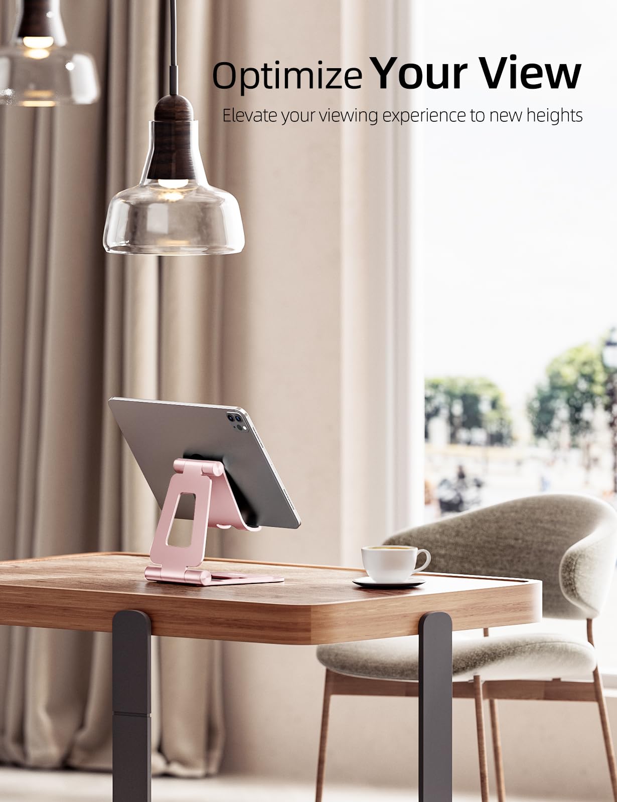 Foto 7 pulgar | Soporte para Tableta Nulaxy Doble Plegable de Aluminio Oro Rosa - Venta Internacional
