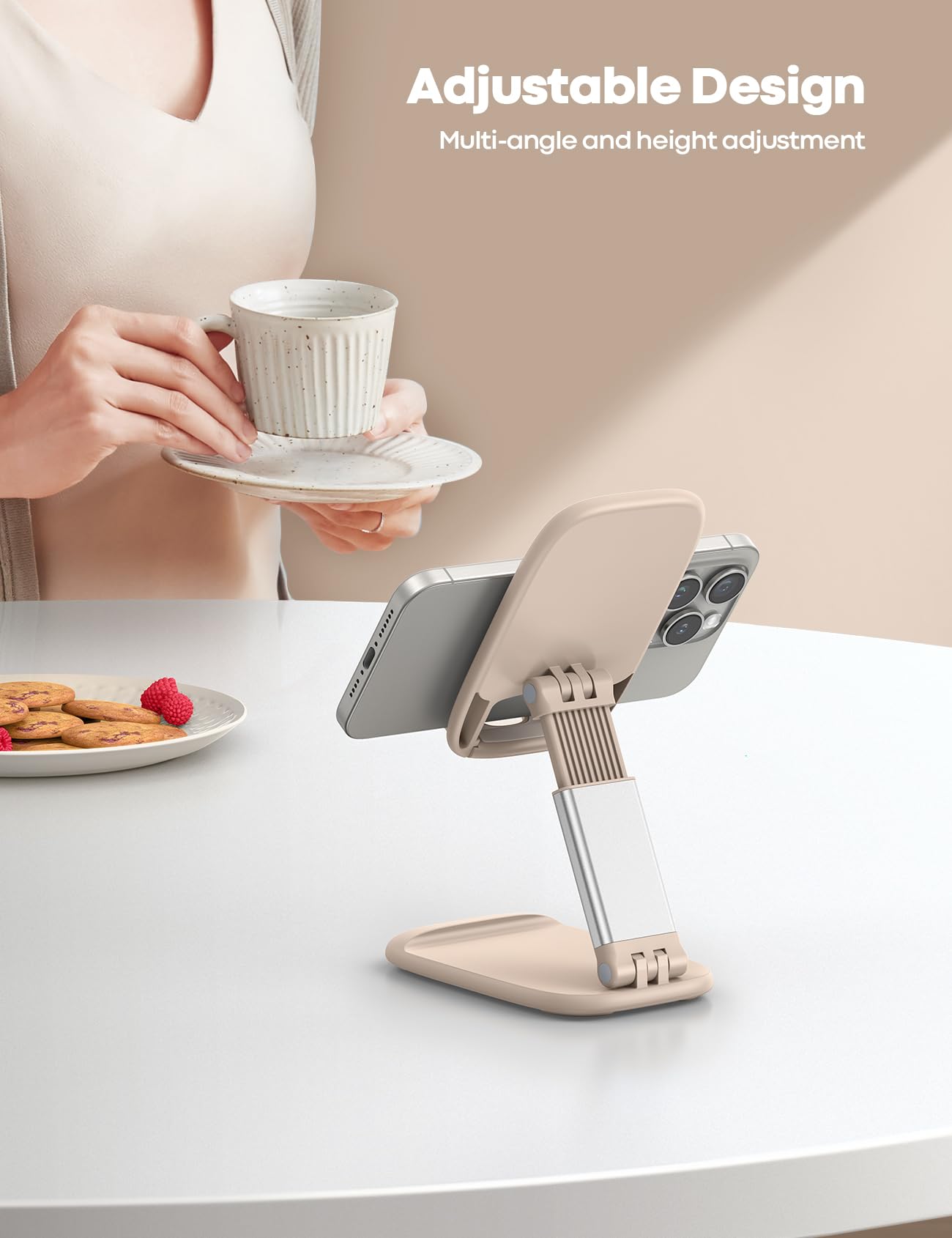 Foto 3 pulgar | Soporte Para Teléfono Lamicall Khaki Desk Accessories Para Iphone De 4 A 8 Pulgadas - Venta Internacional.