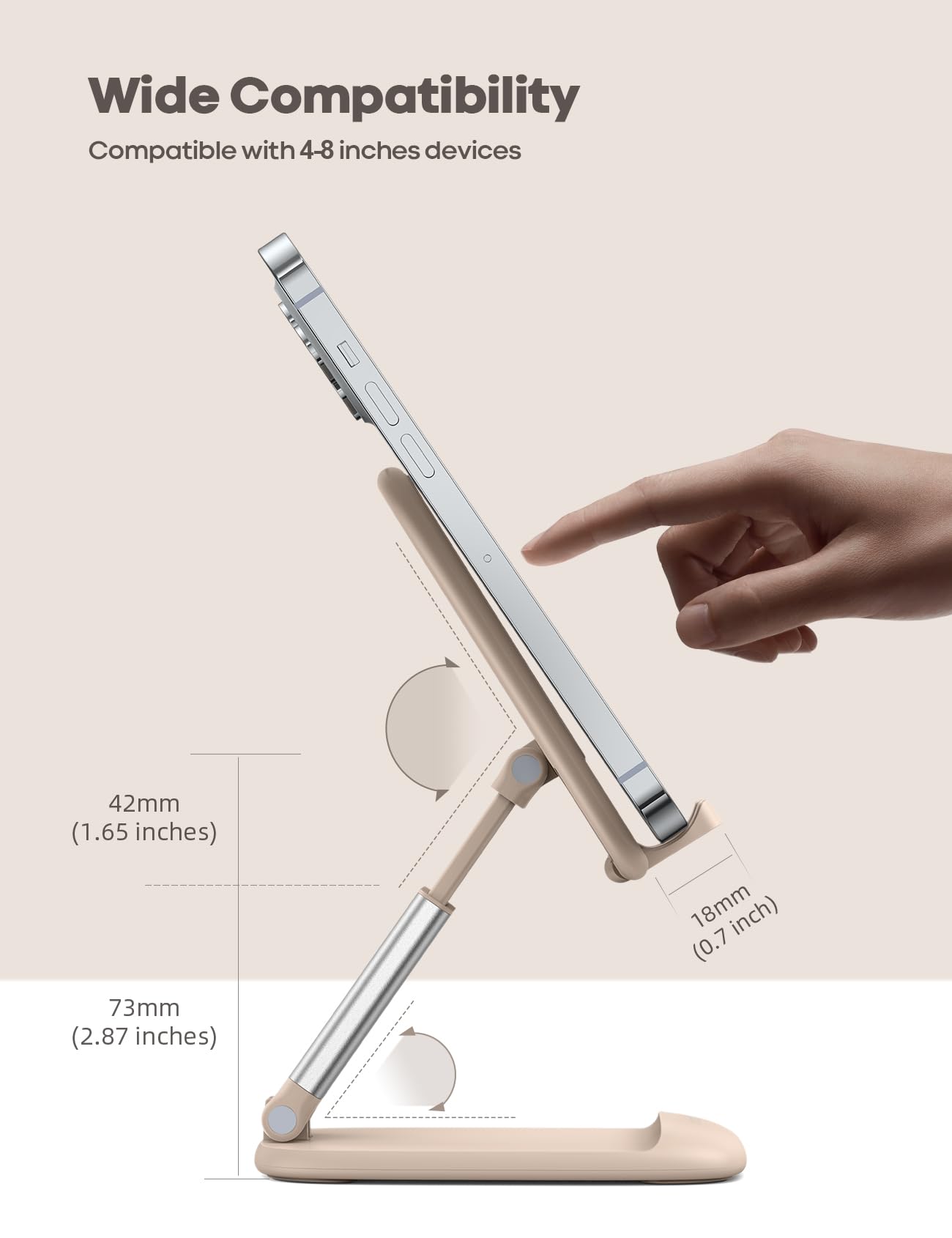 Foto 5 | Soporte Para Teléfono Lamicall Khaki Desk Accessories Para Iphone De 4 A 8 Pulgadas - Venta Internacional.