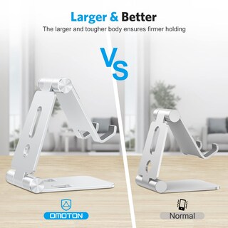 Foto 2 | Soporte Para Teléfono Celular Omoton C4 Plegable De Aluminio Plateado - Venta Internacional.