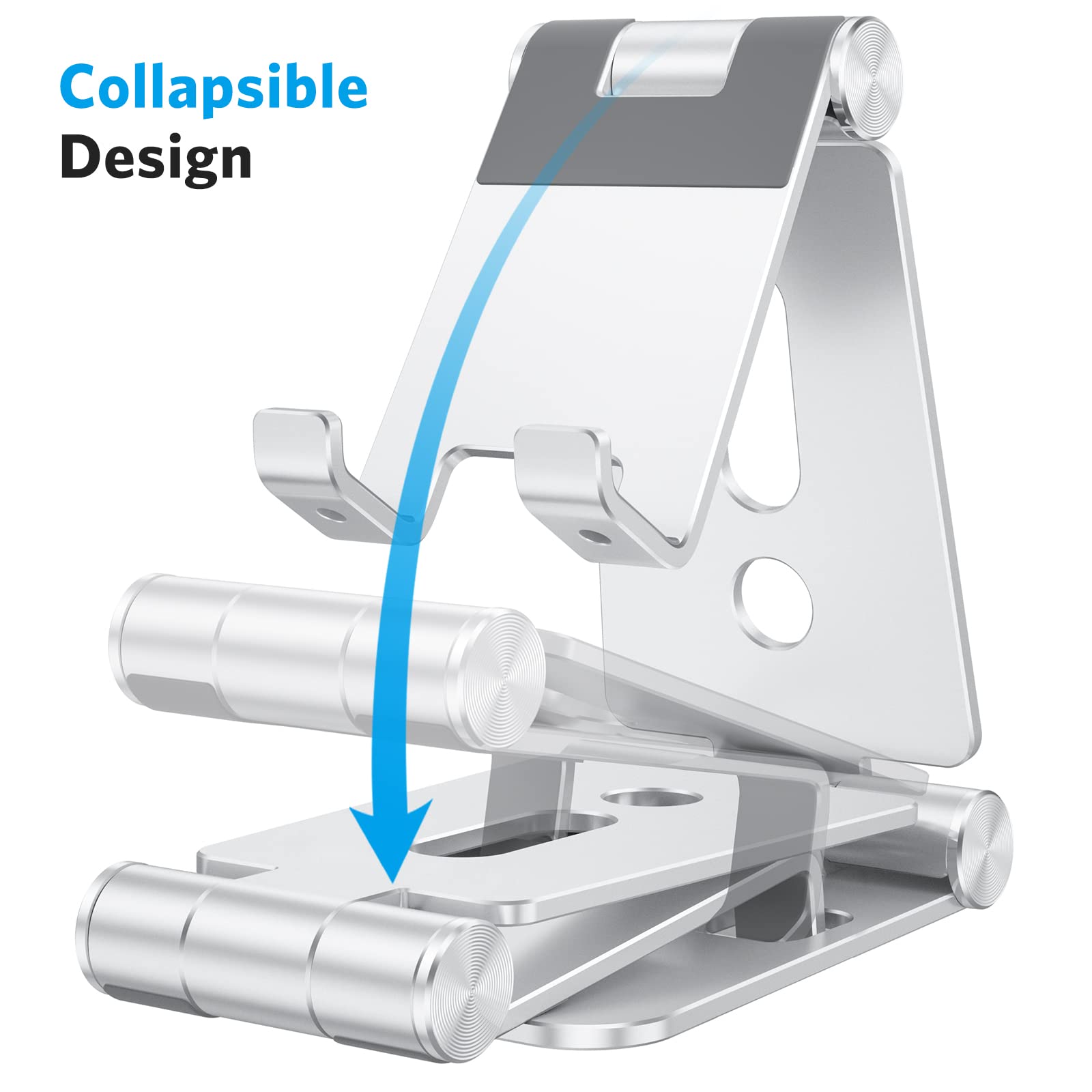 Foto 4 pulgar | Soporte Para Teléfono Celular Omoton C4 Plegable De Aluminio Plateado - Venta Internacional.