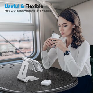 Foto 6 | Soporte Para Teléfono Celular Omoton C4 Plegable De Aluminio Plateado - Venta Internacional.