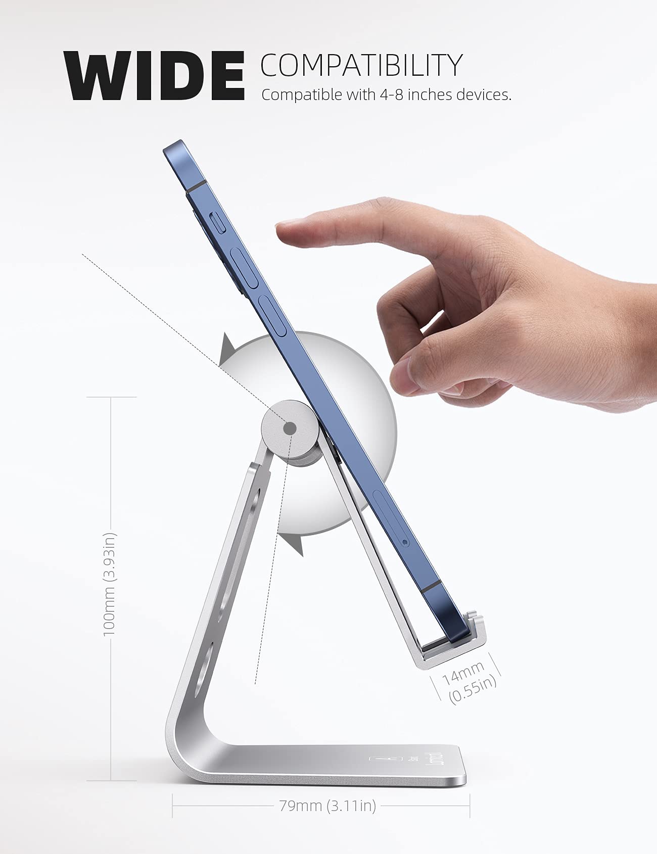 Foto 5 | Soporte Para Teléfono Móvil Lamicall, Soporte De Escritorio Ajustable, Plateado - Venta Internacional.