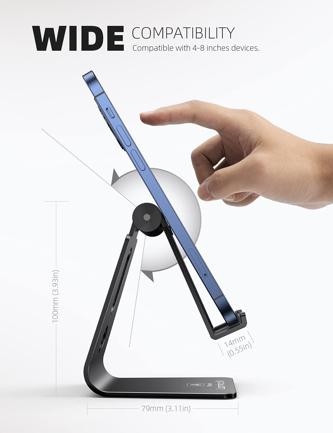 Foto 5 | Soporte Para Teléfono Celular Lamicall Soporte De Escritorio Ajustable Negro - Venta Internacional.