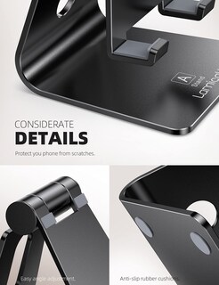 Foto 6 | Soporte Para Teléfono Celular Lamicall Soporte De Escritorio Ajustable Negro - Venta Internacional.