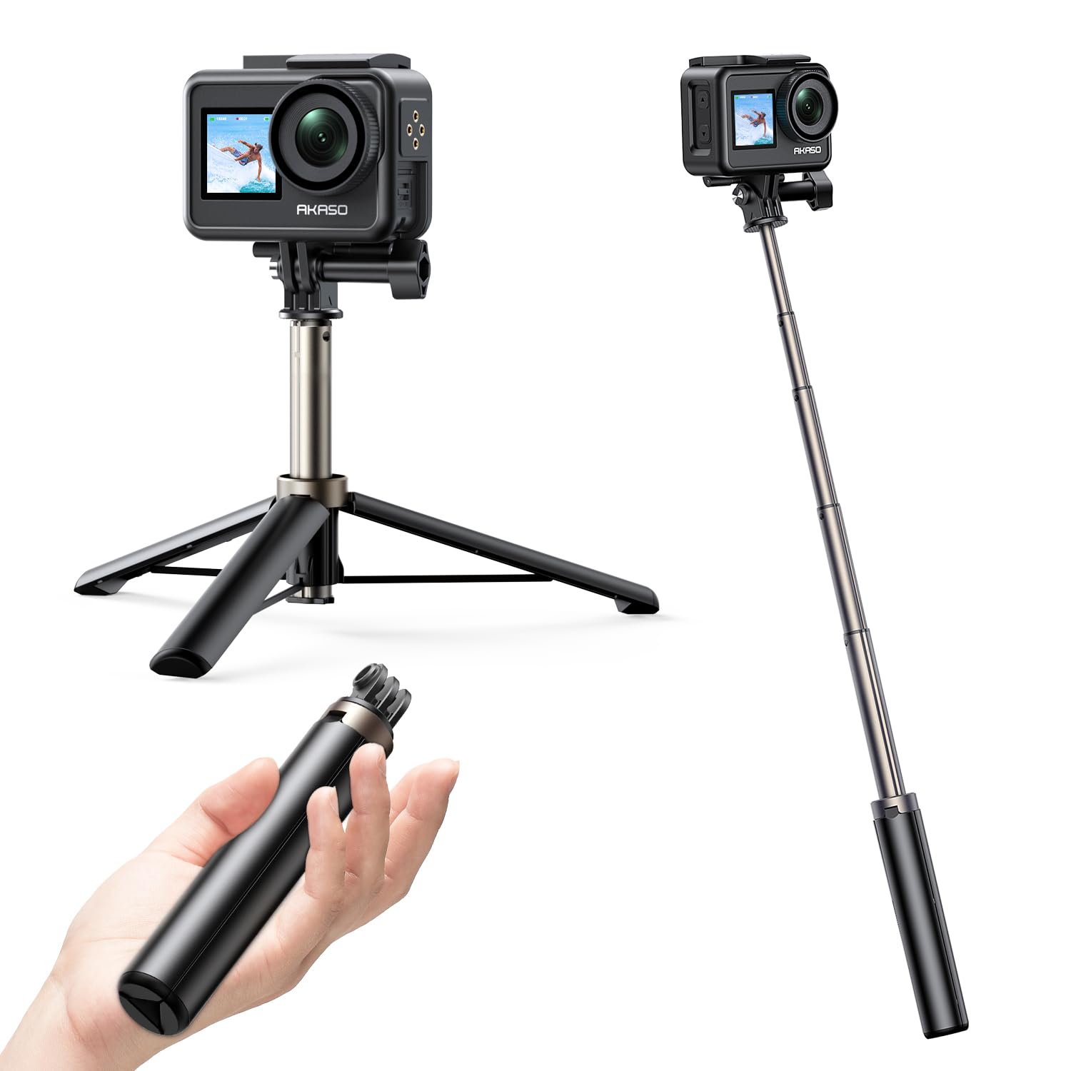 Foto 2 pulgar | Soporte De Trípode Selfie Stick Akaso De 60 Cm Para Cámaras De Acción - Venta Internacional.