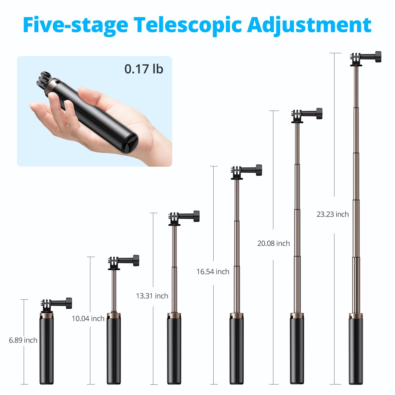 Foto 3 pulgar | Soporte De Trípode Selfie Stick Akaso De 60 Cm Para Cámaras De Acción - Venta Internacional.