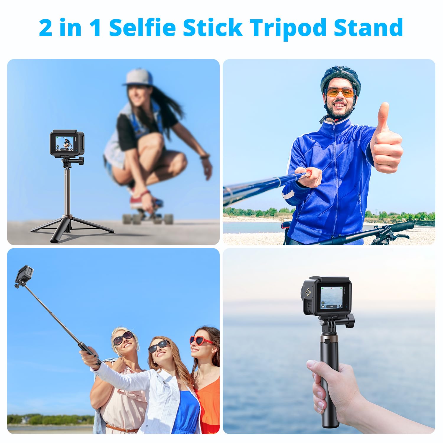 Foto 6 pulgar | Soporte De Trípode Selfie Stick Akaso De 60 Cm Para Cámaras De Acción - Venta Internacional.