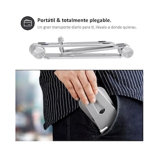 Foto 3 | Soporte Base Para Tableta Y Celulares De Escritorio Belug Aluminio Plata