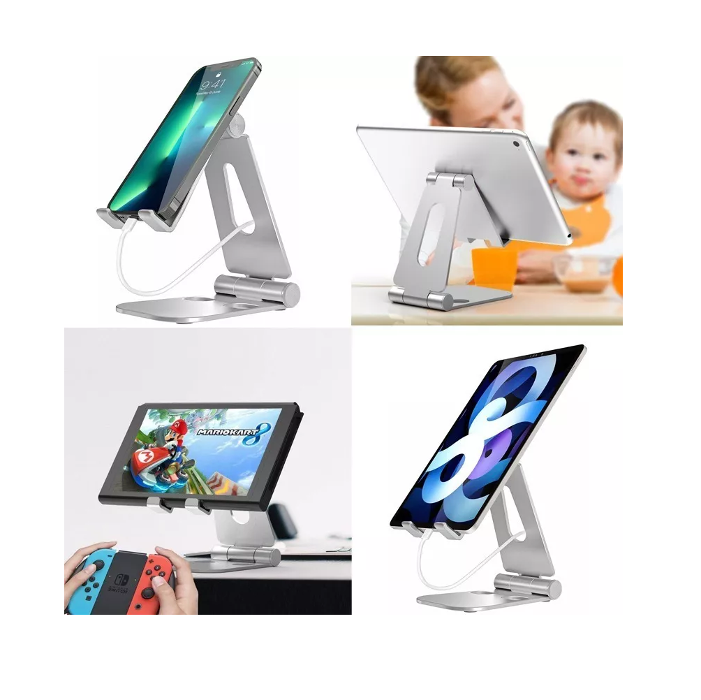 Foto 5 | Soporte Base Para Tableta Y Celulares De Escritorio Belug Aluminio Plata