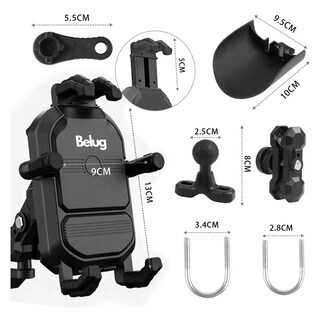 Foto 3 | Soporte Porta Celular Antirrobo Para Motocicleta Amortiguador, Belug Negro