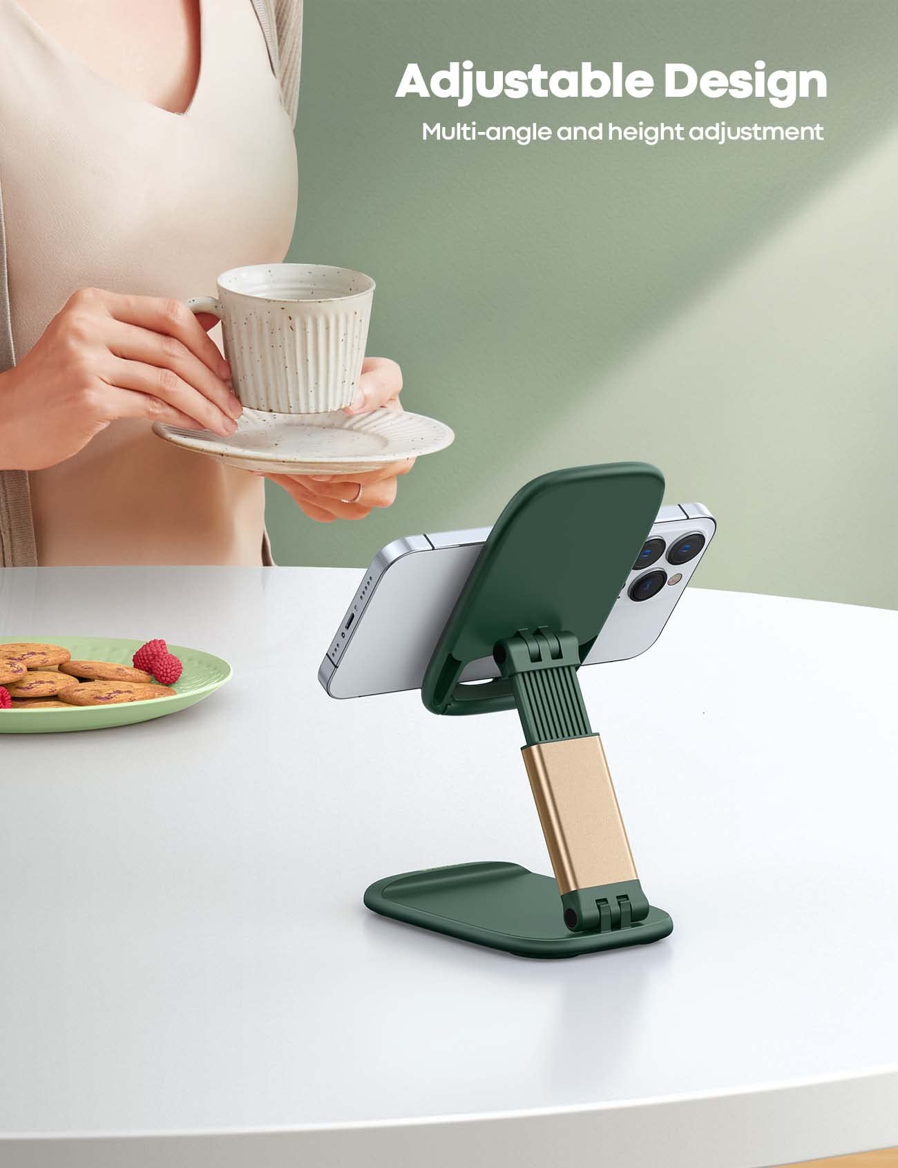 Foto 3 pulgar | Soporte Para Teléfono Lamicall Green, Escritorio De Oficina, Soporte Para Iphone, Acrílico - Venta Internacional.