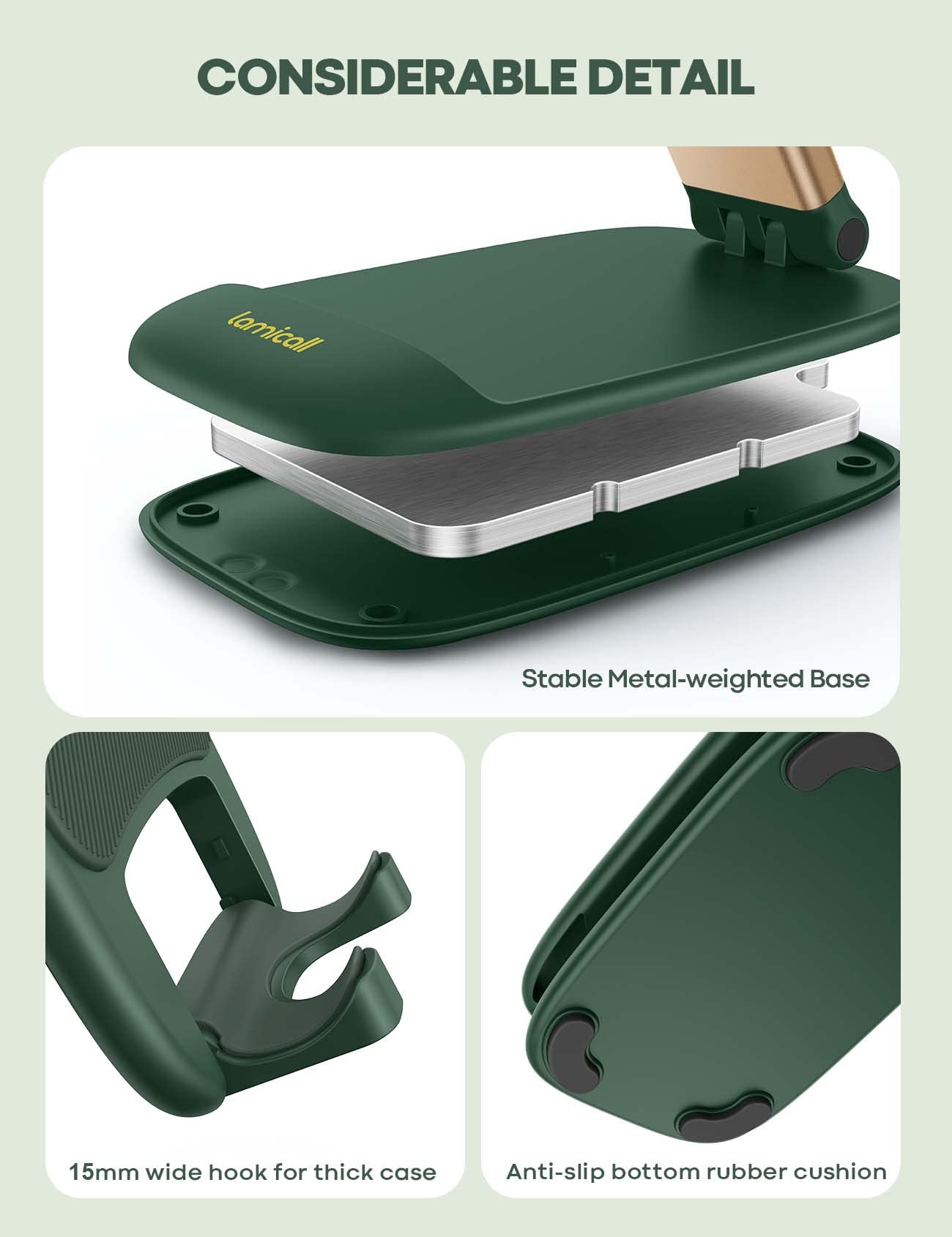 Foto 7 pulgar | Soporte Para Teléfono Lamicall Green, Escritorio De Oficina, Soporte Para Iphone, Acrílico - Venta Internacional.