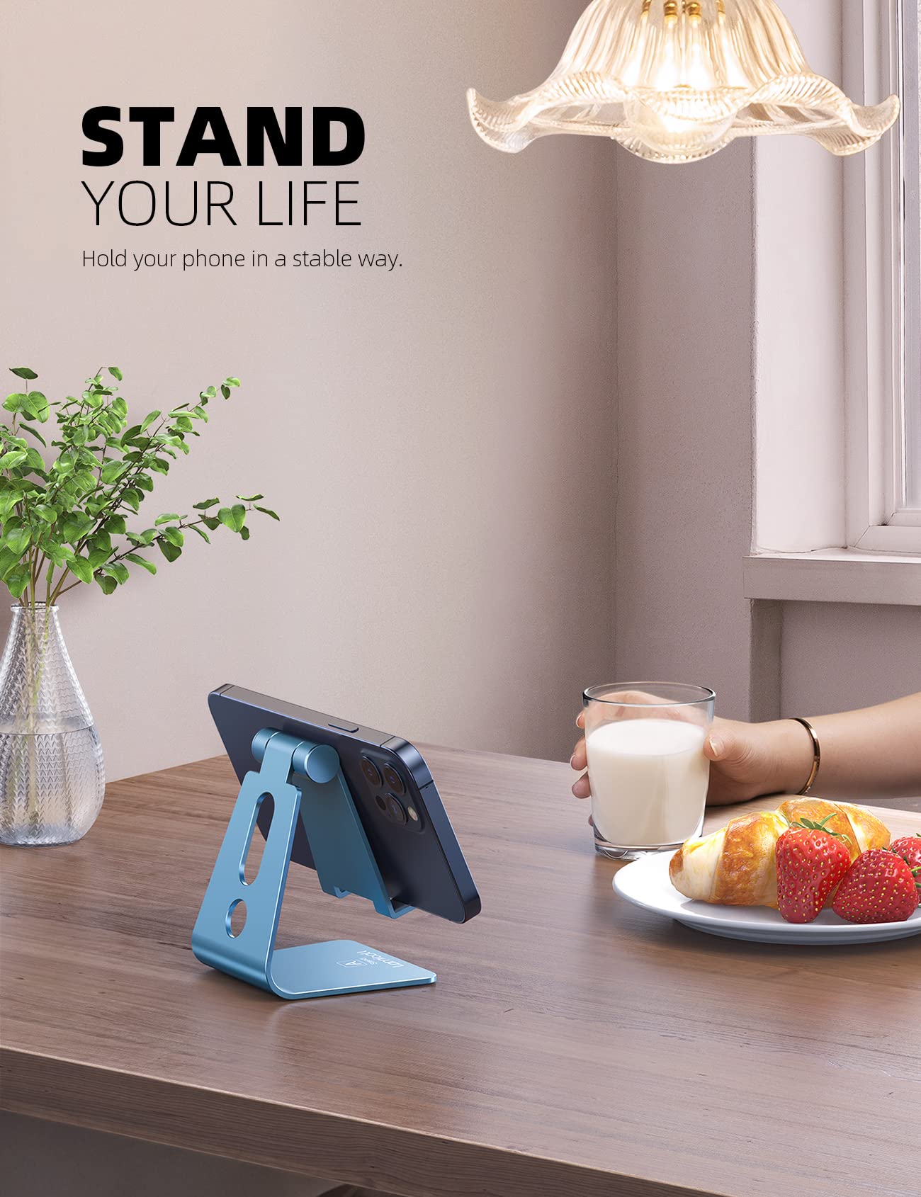 Foto 3 pulgar | Soporte De Teléfono Lamicall Ajustable Azul Para Iphone Y Android - Venta Internacional.