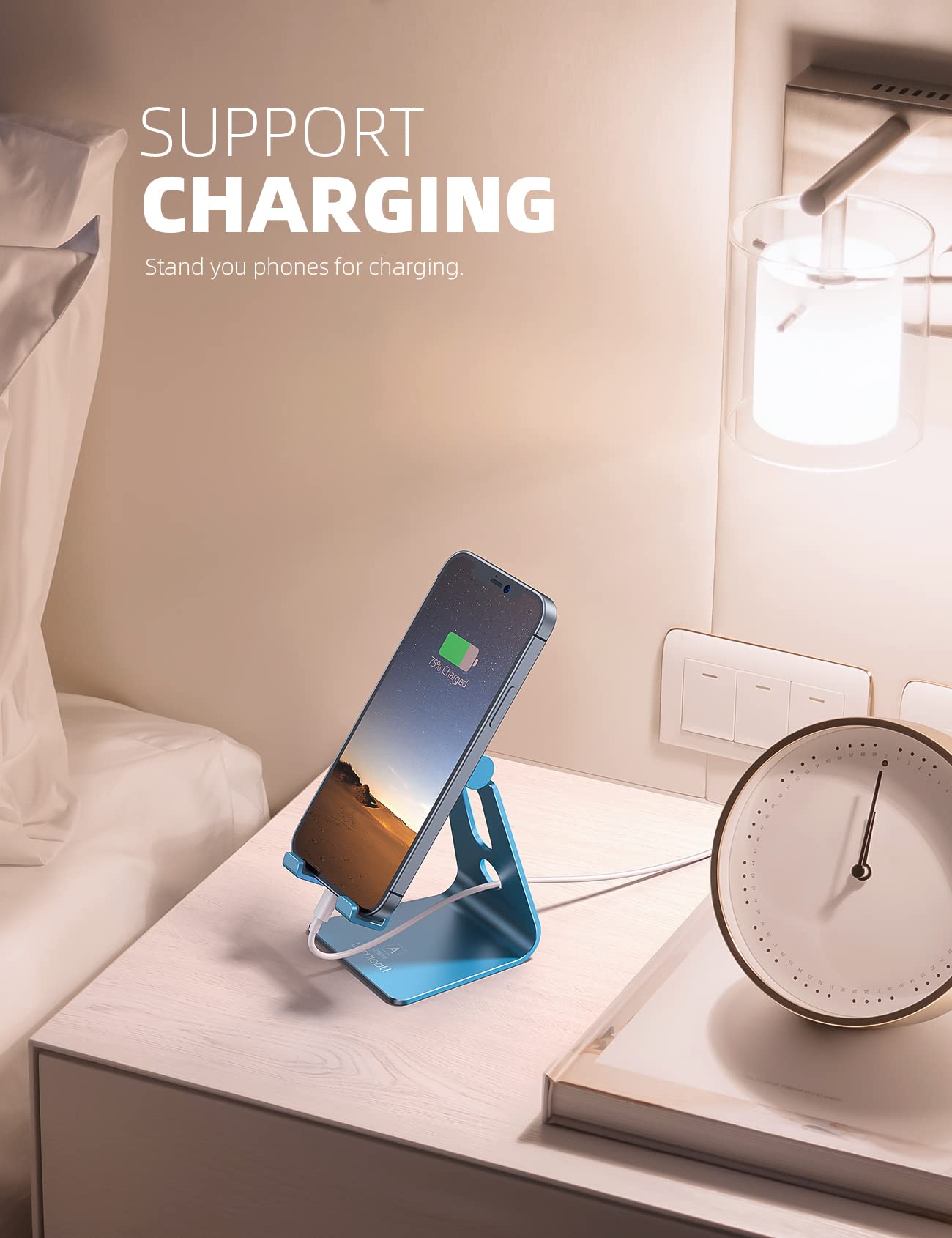 Foto 4 | Soporte De Teléfono Lamicall Ajustable Azul Para Iphone Y Android - Venta Internacional.