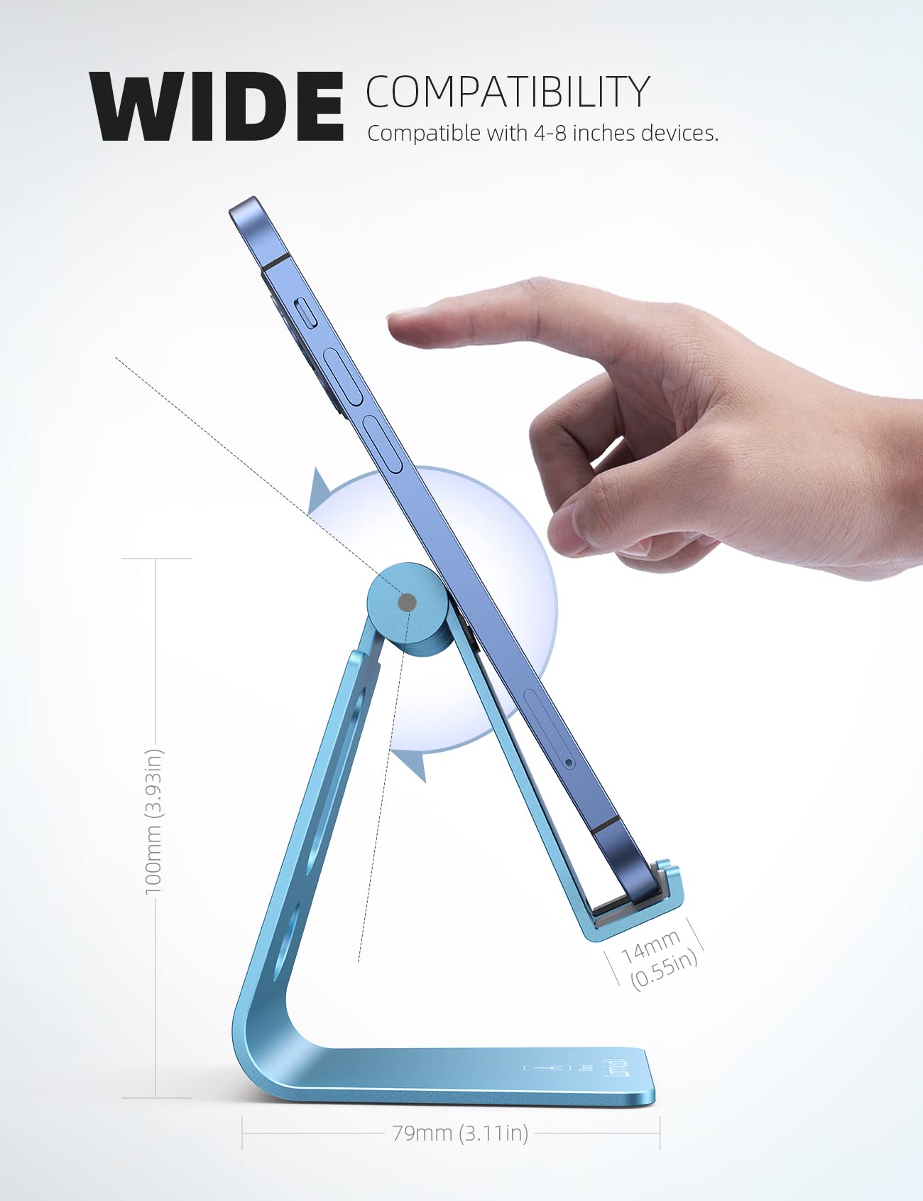 Foto 6 pulgar | Soporte De Teléfono Lamicall Ajustable Azul Para Iphone Y Android - Venta Internacional.