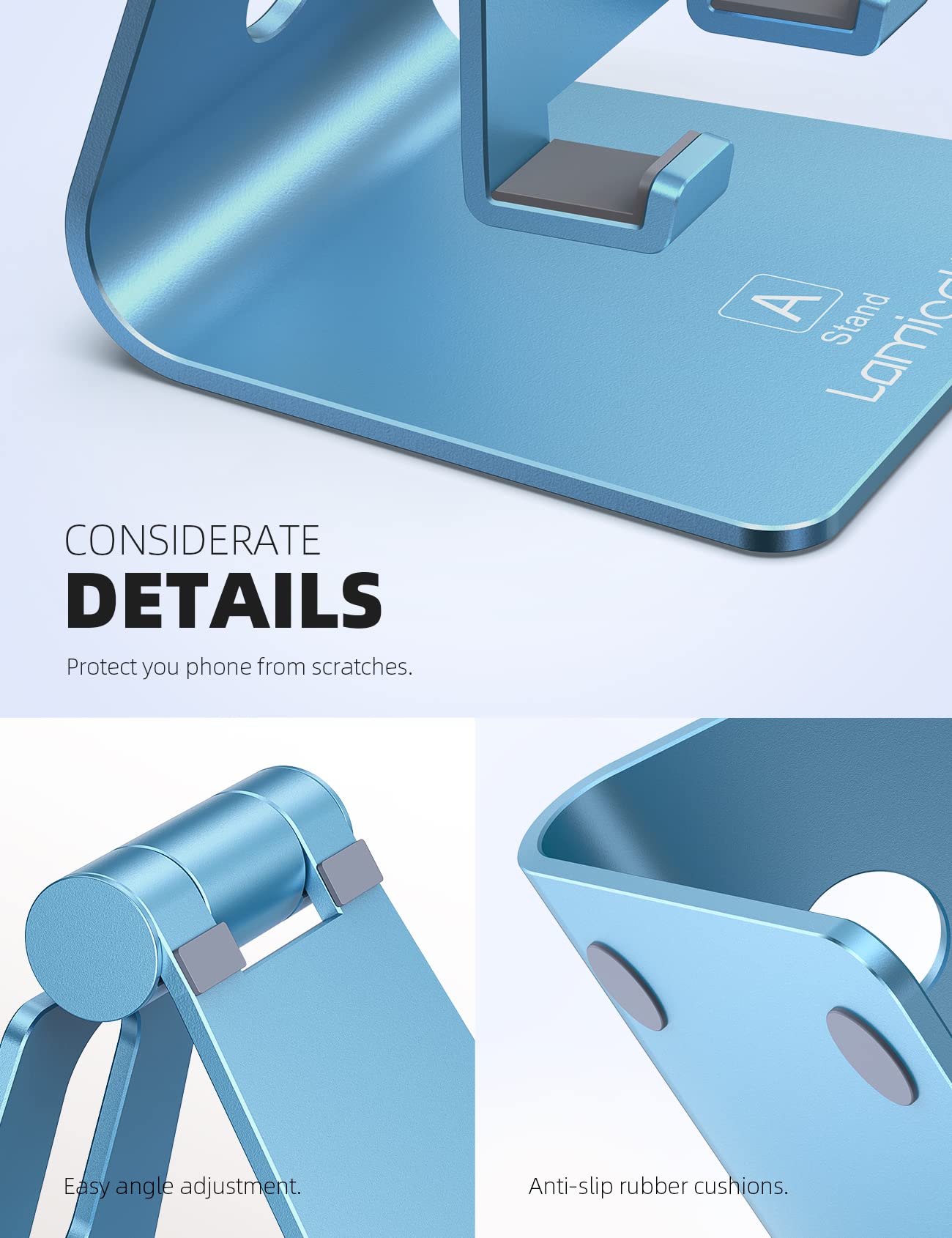 Foto 7 pulgar | Soporte De Teléfono Lamicall Ajustable Azul Para Iphone Y Android - Venta Internacional.