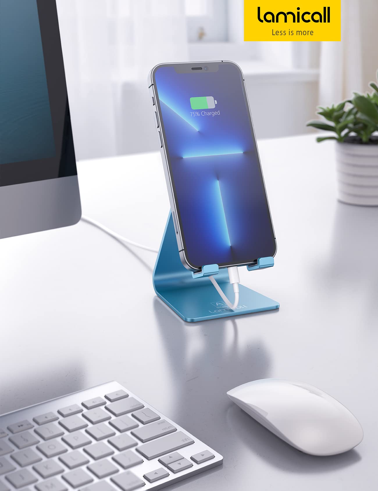 Foto 7 | Soporte De Teléfono Lamicall Ajustable Azul Para Iphone Y Android - Venta Internacional.
