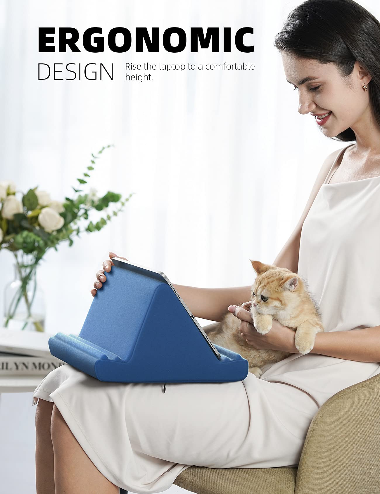 Foto 4 pulgar | Soporte De Almohada Para Tableta Lamicall Pillow Soft Pad Royal Blue - Venta Internacional.