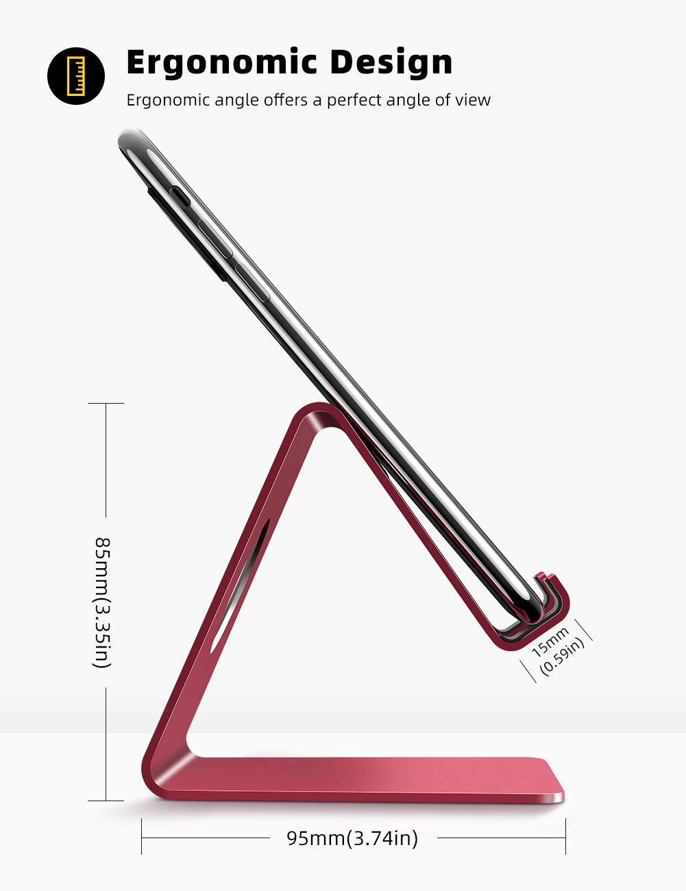 Foto 4 | Soporte Para Teléfono Móvil Lamicall Cradle Holder Para Iphone Y Android - Venta Internacional.