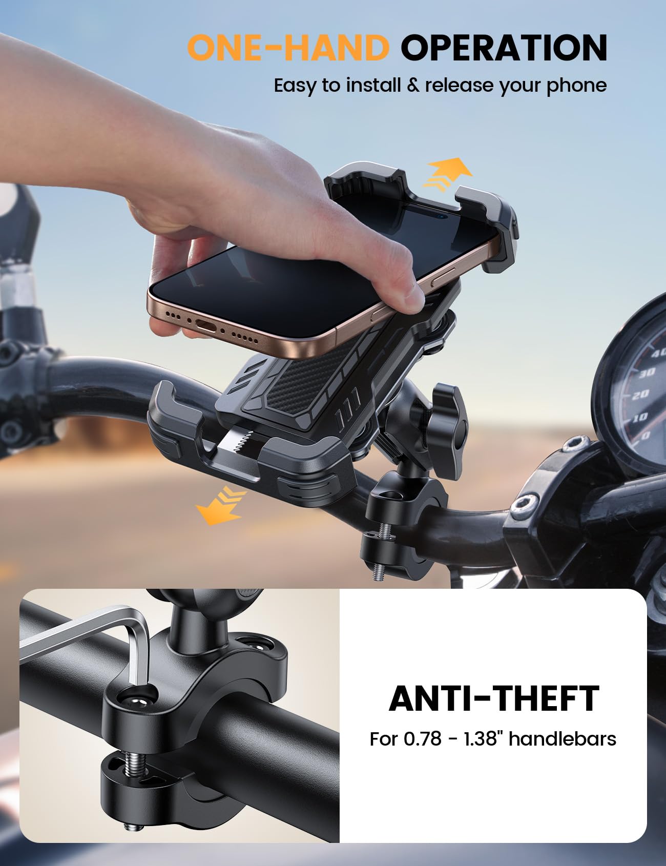 Foto 5 | Soporte De Teléfono Lamicall Metal Para Moto Para Iphone - Venta Internacional.