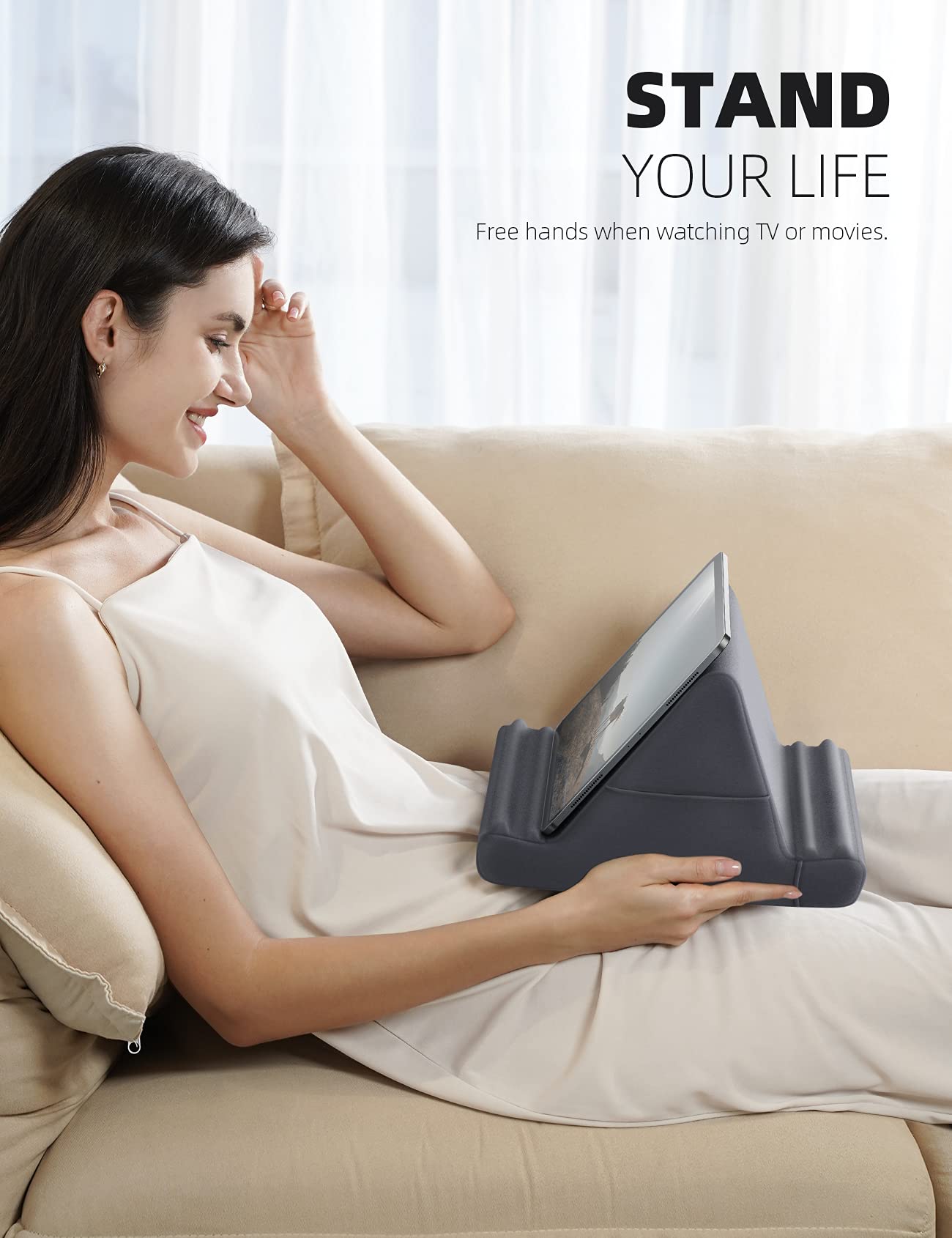 Foto 3 pulgar | Soporte De Almohada Para Tableta Lamicall Pillow Soft Pad Gris - Venta Internacional.