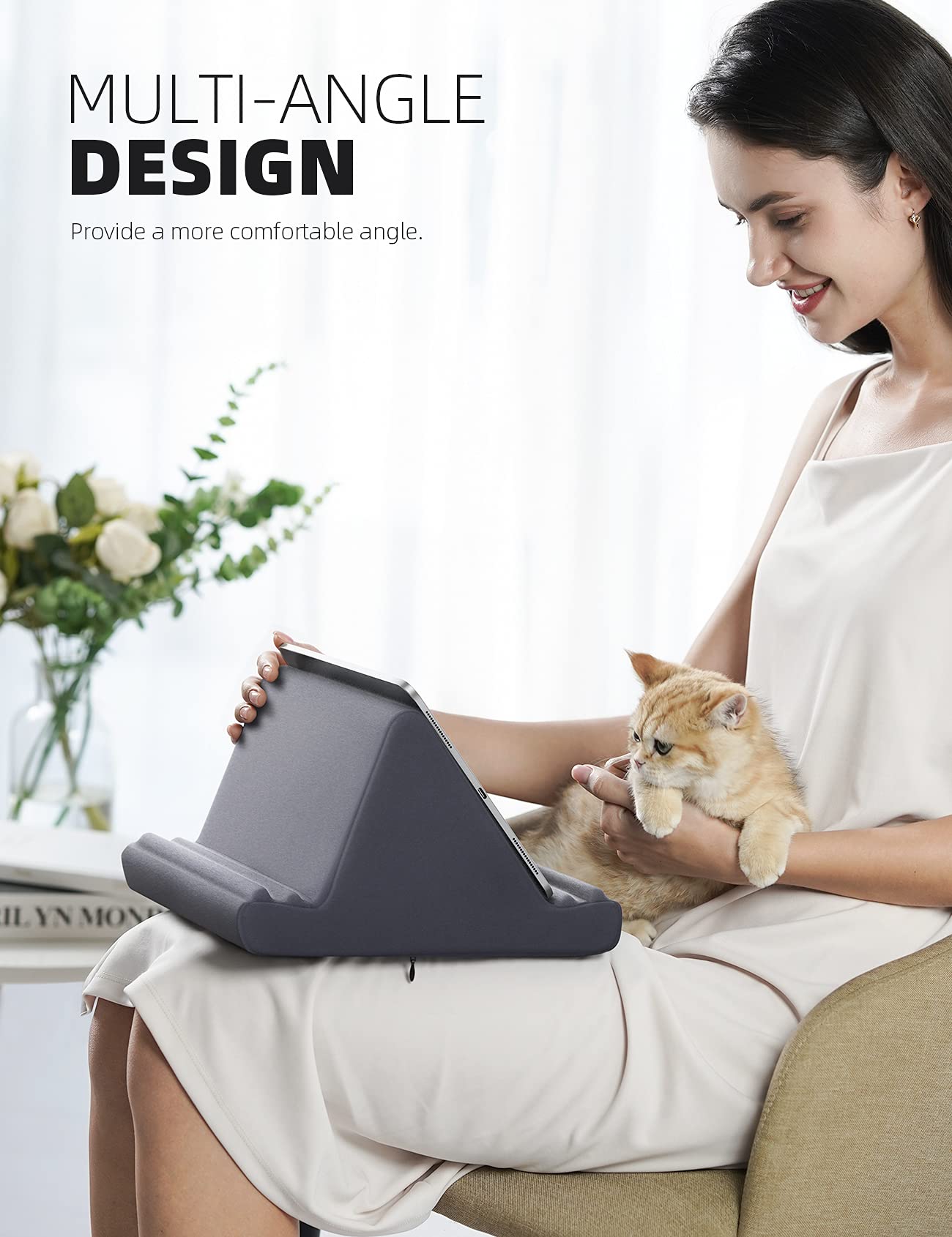 Foto 4 pulgar | Soporte De Almohada Para Tableta Lamicall Pillow Soft Pad Gris - Venta Internacional.