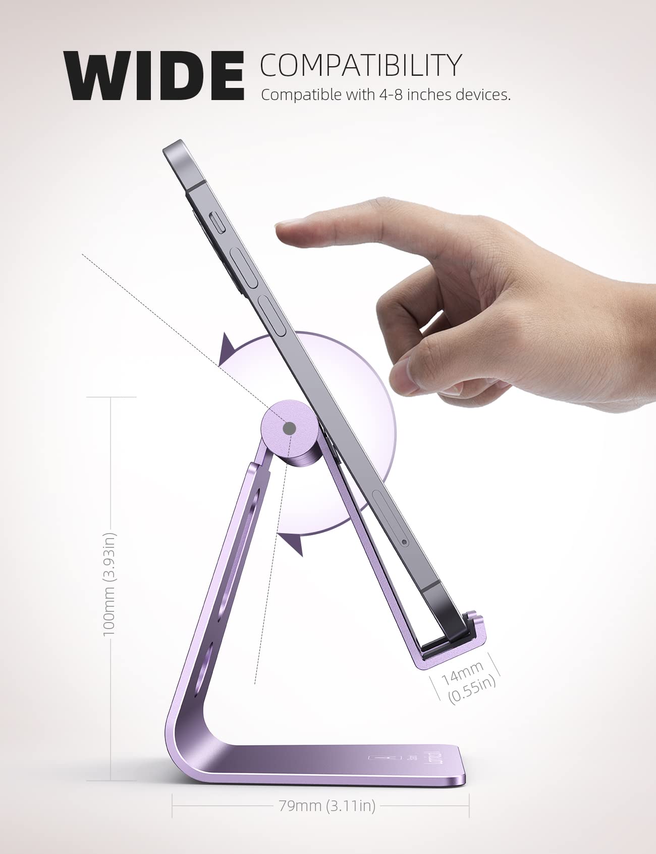 Foto 5 | Soporte Para Teléfono Lamicall, Soporte De Escritorio Ajustable, Color Morado - Venta Internacional.