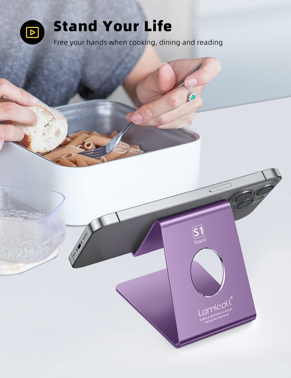 Foto 3 pulgar | Soporte para Celular Lamicall Morado-Venta Internacional