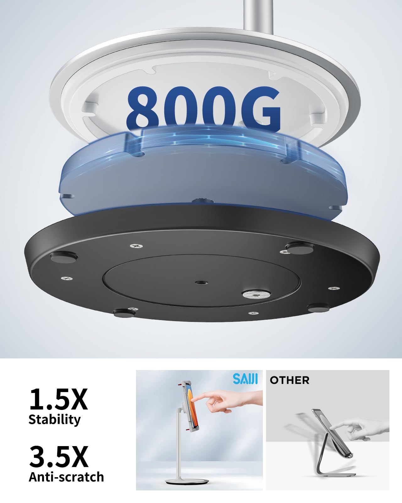 Foto 4 pulgar | Soporte Para Tableta Saiji, Altura Ajustable De 4,7 A 15,6 - Venta Internacional.