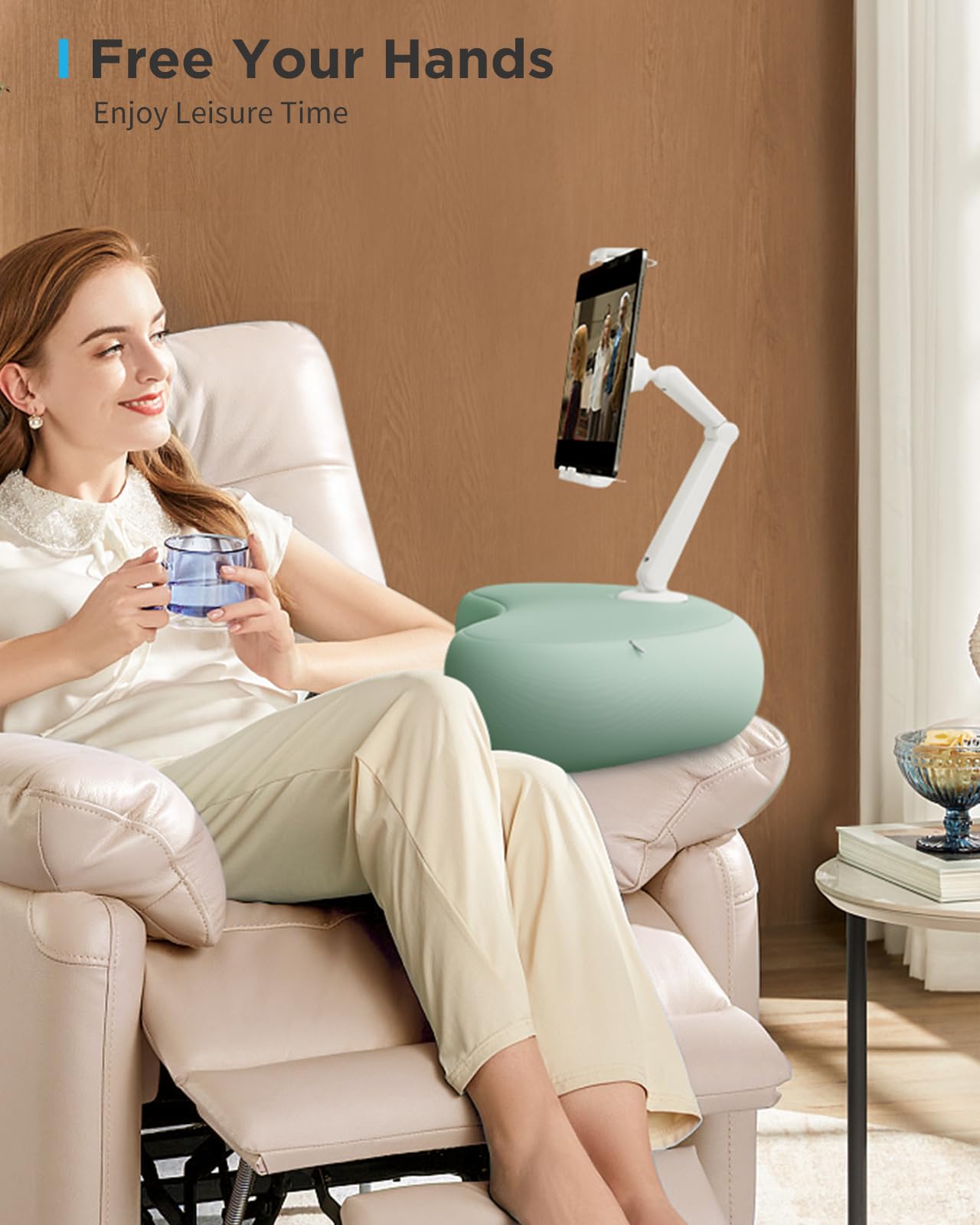 Foto 4 pulgar | Soporte Para Tableta Saiji Con Soporte Ajustable 360° Para Cama, Color Cian - Venta Internacional.