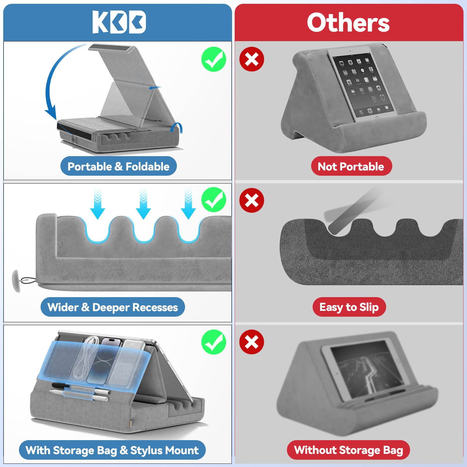 Foto 4 | Soporte De Almohada Para Tableta Kdd Plegable Para Ipad, Para Regazo, Cama Y Escritorio - Venta Internacional.