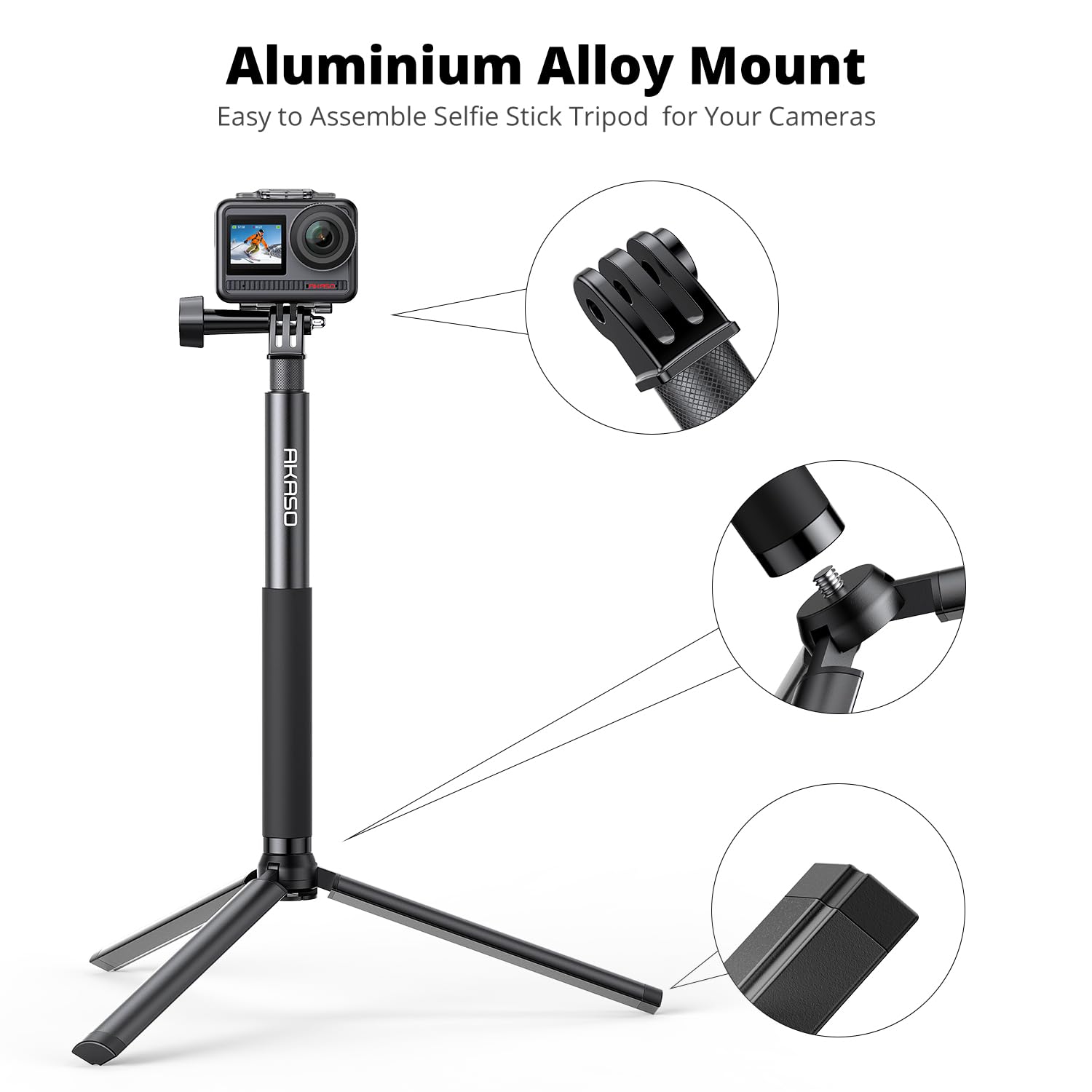 Foto 5 | Accesorios Para Cámaras De Acción Akaso Selfie Stick Con Trípode - Venta Internacional.