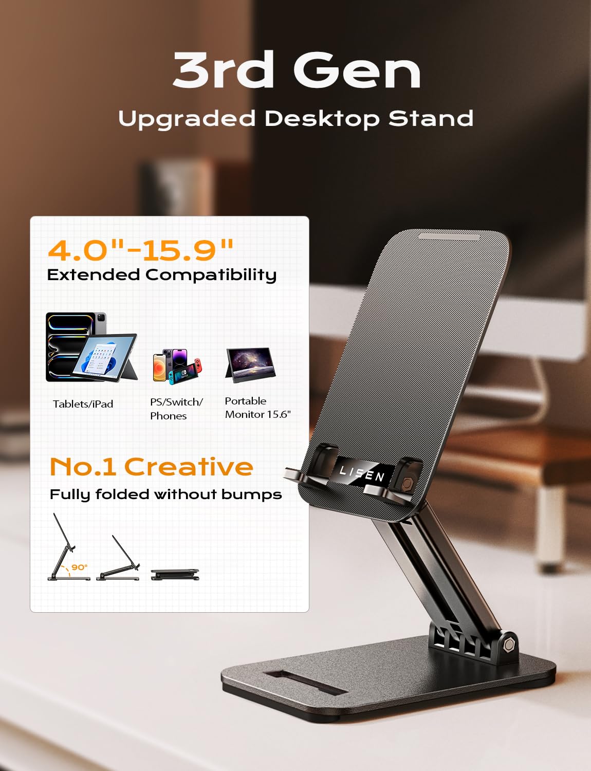 Foto 2 | Soporte Para Tableta Lisen Para Ipad, Soporte De Escritorio, Plegable Y Portátil - Venta Internacional.