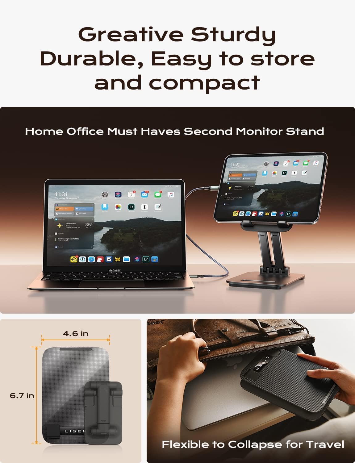 Foto 3 | Soporte Para Tableta Lisen Para Ipad, Soporte De Escritorio, Plegable Y Portátil - Venta Internacional.