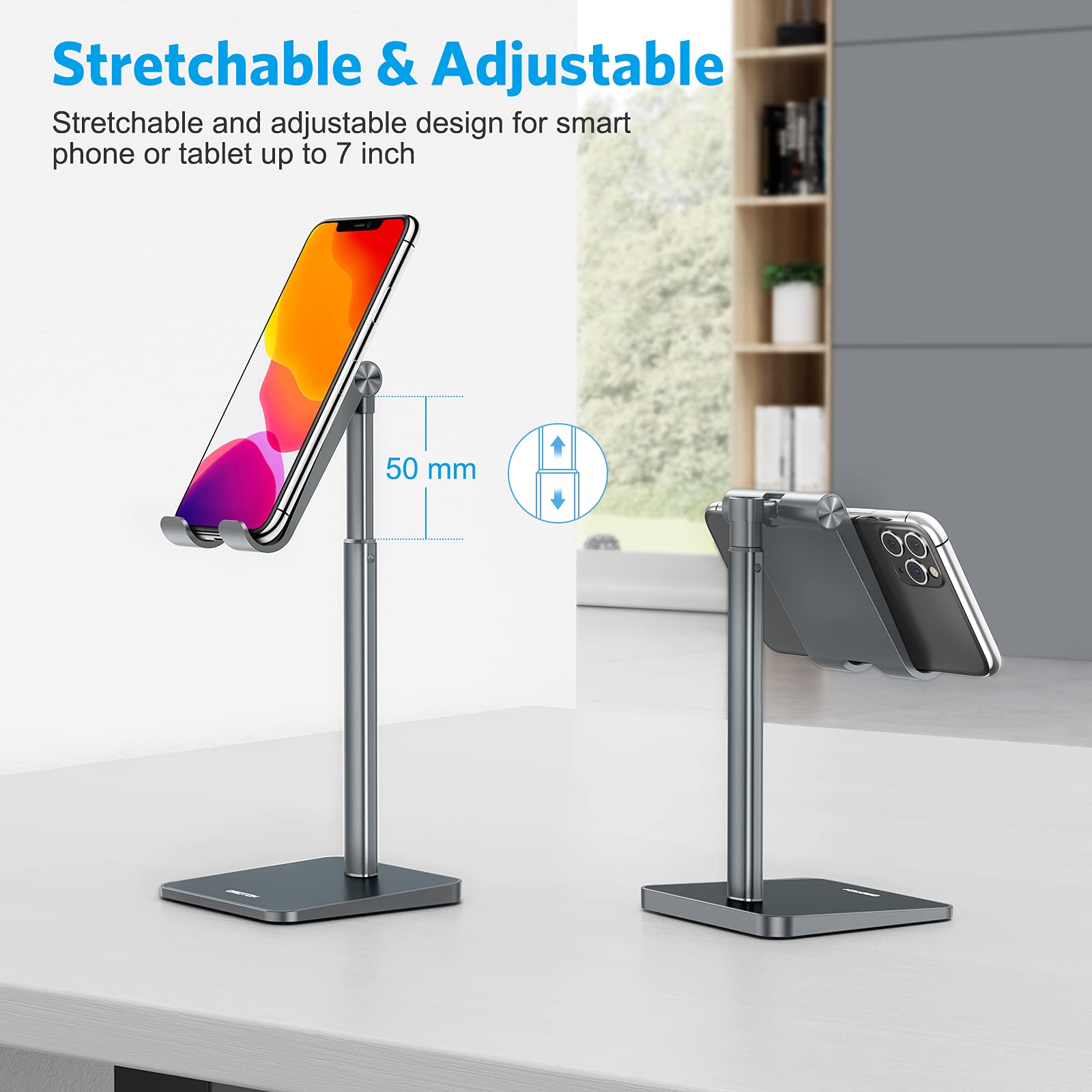 Foto 4 pulgar | Soporte Para Teléfono Celular Omoton, Ángulo Ajustable, Altura Gris - Venta Internacional.