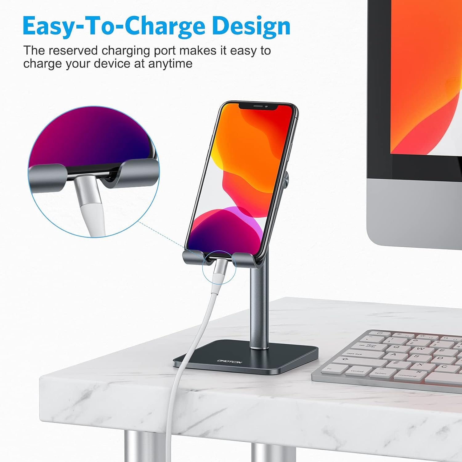 Foto 4 | Soporte Para Teléfono Celular Omoton, Ángulo Ajustable, Altura Gris - Venta Internacional.