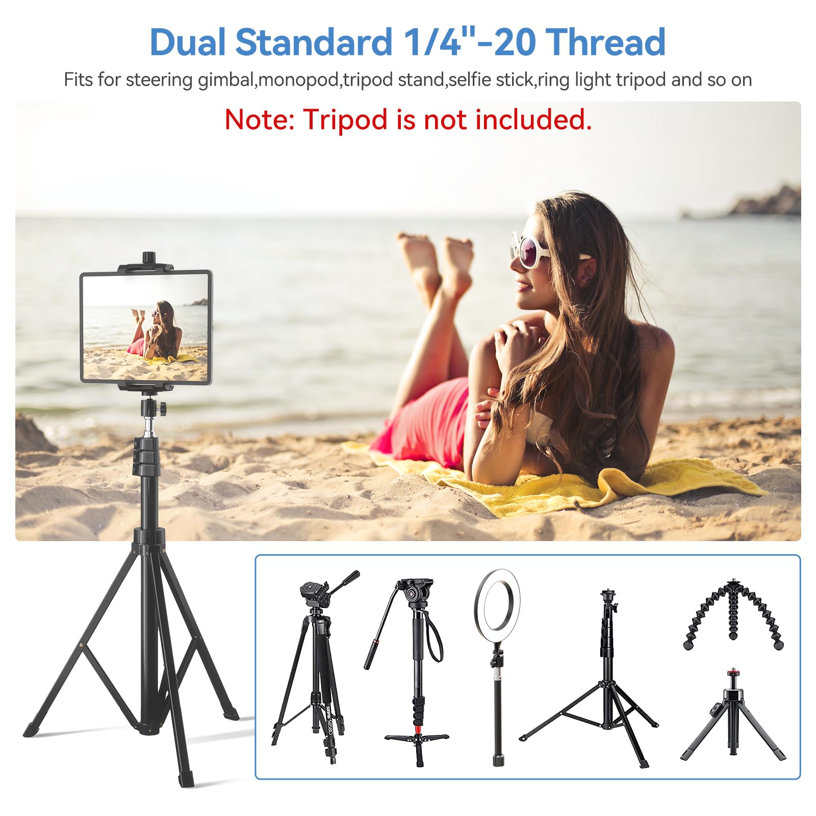 Foto 5 pulgar | Adaptador De Montaje En Trípode Con Cabezal Esférico Para Ipad Y Teléfono - Venta Internacional.