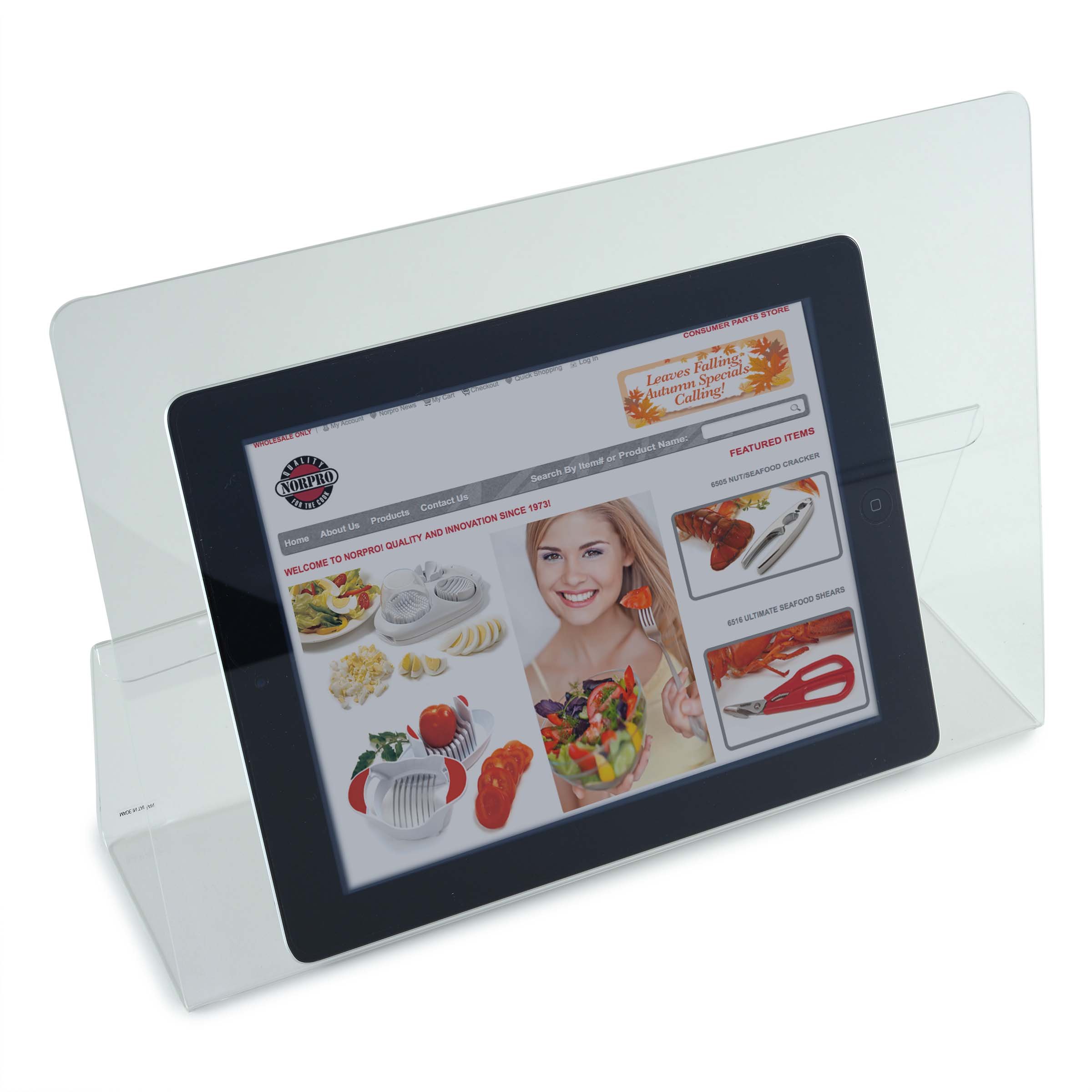 Foto 5 pulgar | Soporte Acrílico Norpro Para Libros De Cocina, Ipad O Tableta, 32 Cm X 23 Cm - Venta Internacional.