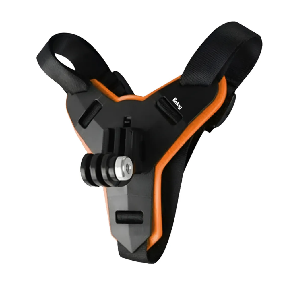 Foto 2 pulgar | Soporte De Cámara Soporte De Barbilla Gopro Adaptador Belug  Negro Naranja