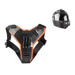 Foto 2 | Soporte De Cámara Soporte De Barbilla Gopro Adaptador Belug Negro Naranja