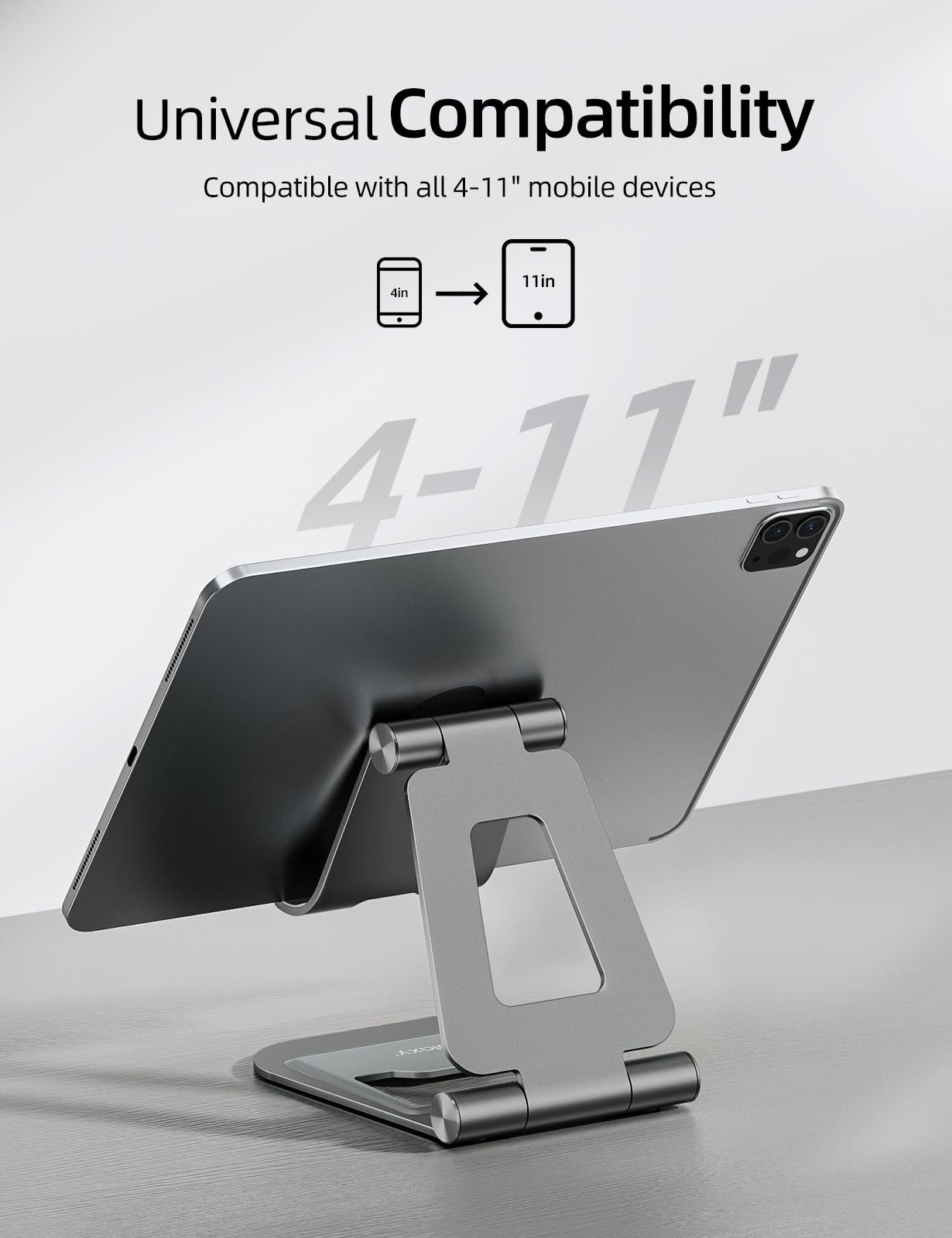 Foto 4 pulgar | Soporte Para Tableta Nulaxy  Doble Plegable  De Aluminio  Para Ipad  Gris - Venta Internacional.