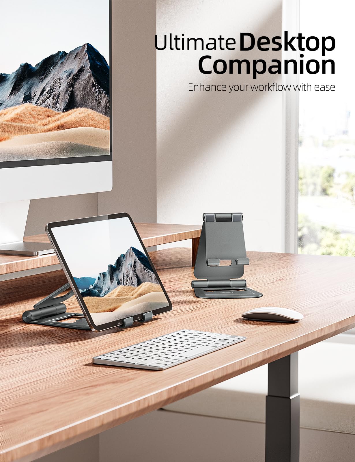 Foto 6 pulgar | Soporte Para Tableta Nulaxy  Doble Plegable  De Aluminio  Para Ipad  Gris - Venta Internacional.