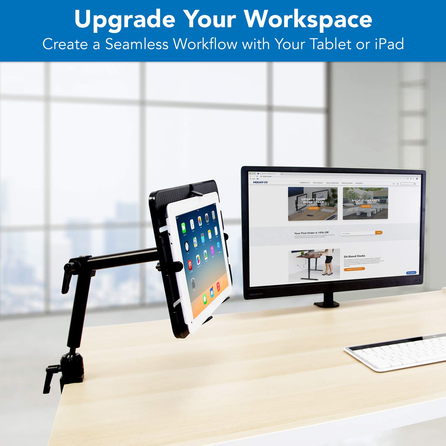 Foto 3 | Soporte Para Tableta Mount-it! Soporte Universal Full Motion - Venta Internacional.