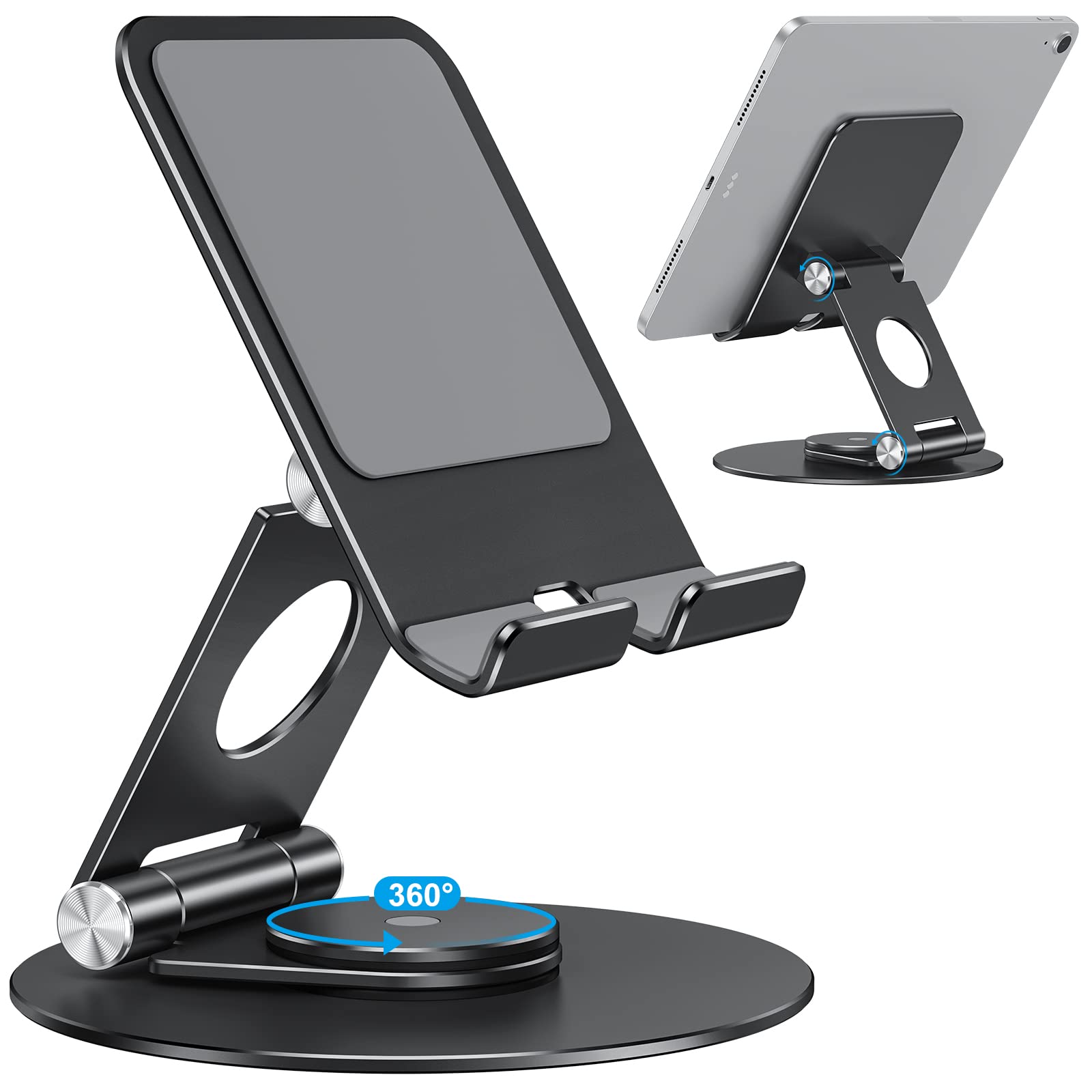 Soporte Para Tableta Omoton  Giratorio 360 Grados  Para Ipad  Negro Y Gris - Venta Internacional.
