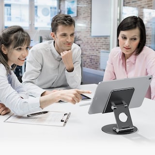Foto 3 | Soporte Para Tableta Omoton Giratorio 360 Grados Para Ipad Negro Y Gris - Venta Internacional.