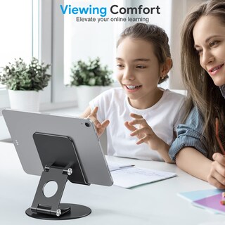 Foto 4 | Soporte Para Tableta Omoton Giratorio 360 Grados Para Ipad Negro Y Gris - Venta Internacional.