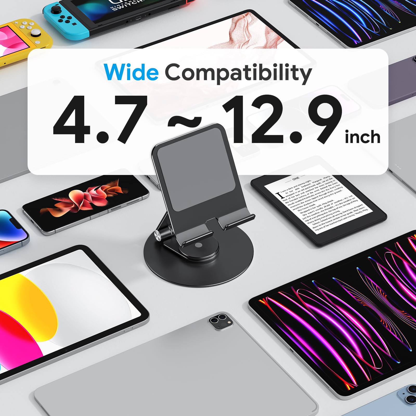 Foto 8 pulgar | Soporte Para Tableta Omoton  Giratorio 360 Grados  Para Ipad  Negro Y Gris - Venta Internacional.