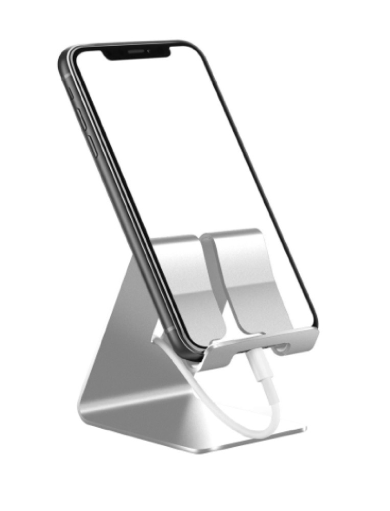 Foto 3 pulgar | Soporte Para Celular Metalico De Escritorio Genérico Plata 2 X 1