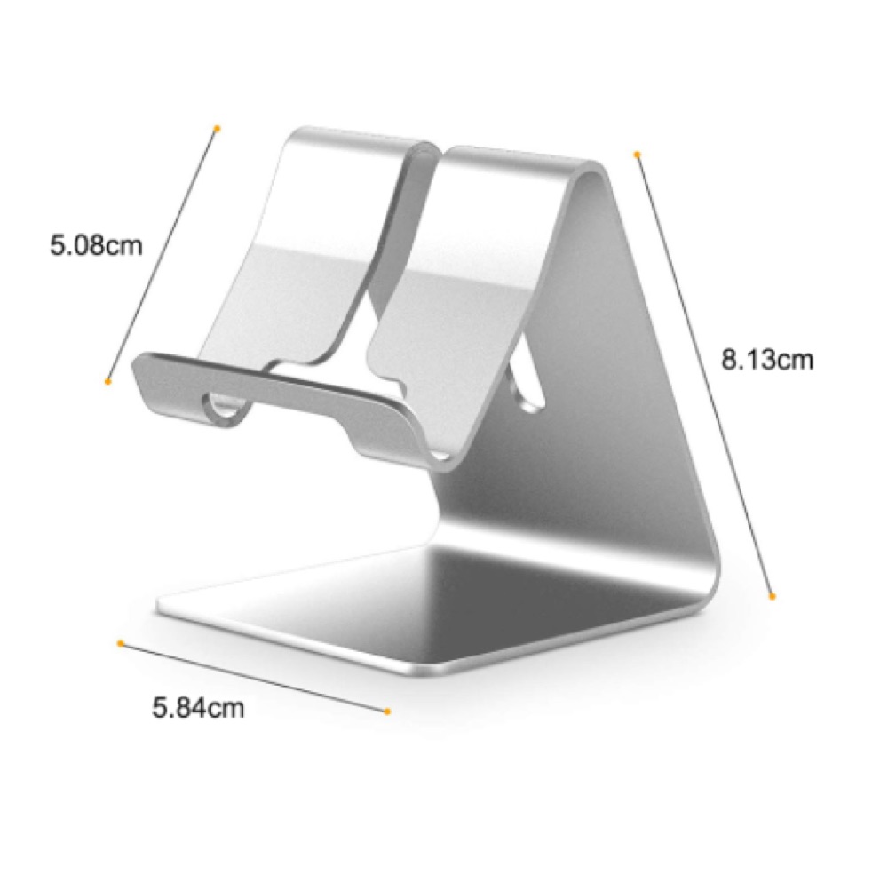 Foto 4 pulgar | Soporte Para Celular Metalico De Escritorio Genérico Plata 2 X 1